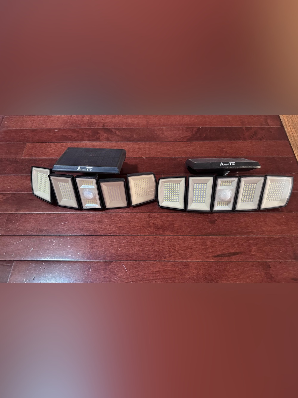 Black Solar LED Motion Sensor Security Lights (Set of 2)